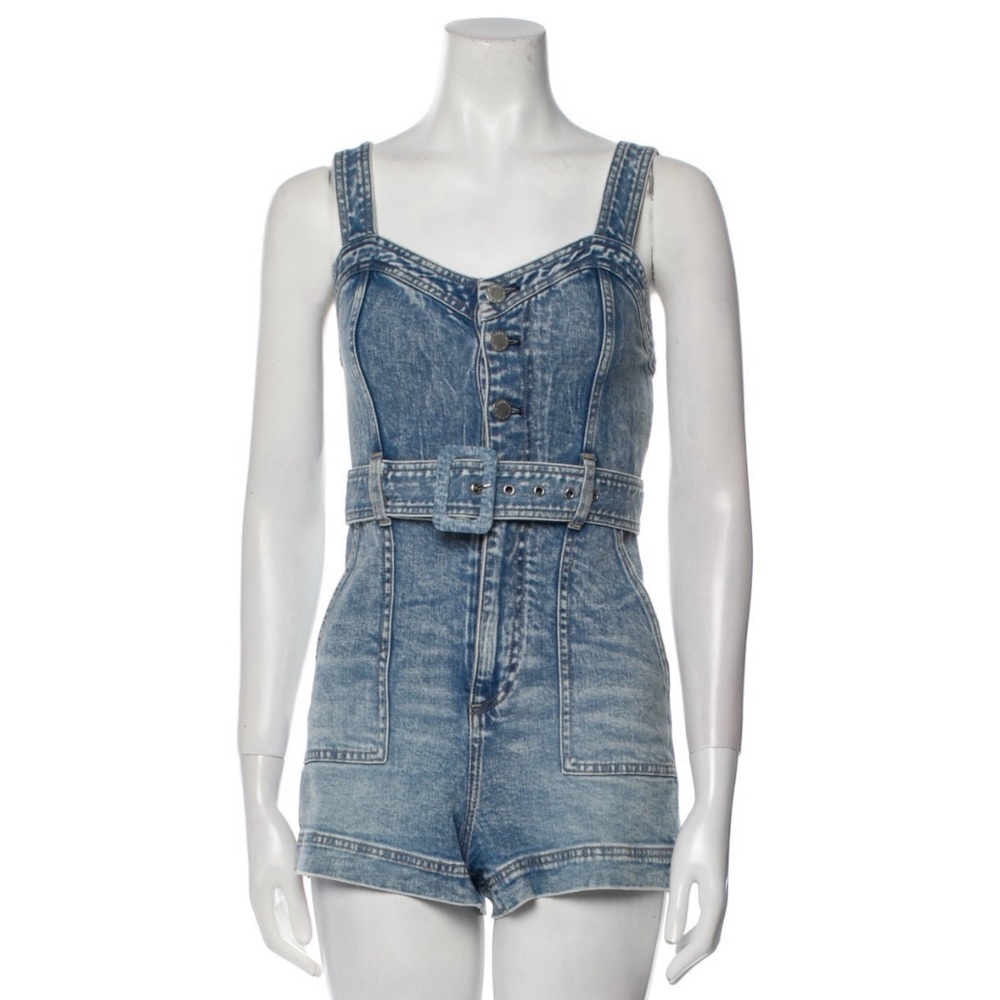 Alice and Olivia Denim Romper